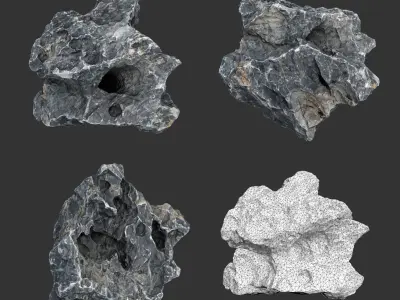 9 Low Poly Erosion Rocks - 231122 Low-poly 3D model