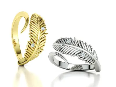  Feather Diamond Ring Light Energy Ring 3dmodel 3D print model