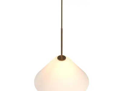 Sculptural Glass Cone Hardwired Pendant 3D model