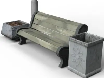 Urban Props low-poly pack Low-poly 3D model