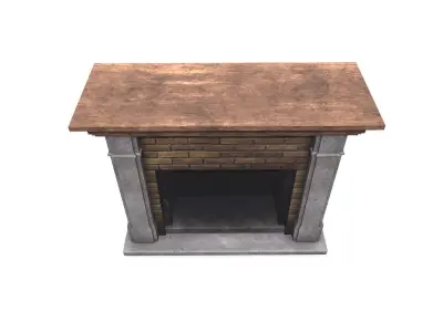 Fireplace Low-poly PBR Free low-poly 3D model
