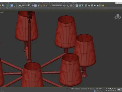 Cup Fixture Traditional Opal Glass Pendant Lighting Low-poly 3D model