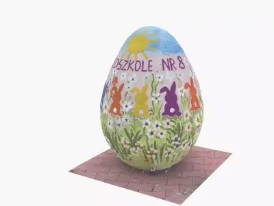  Easter Egg on the street Kindy8  Low-poly 3D model