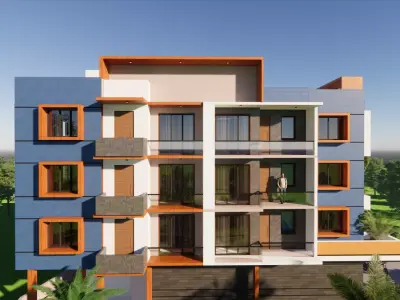 Contemporary Mixed-Use Building - Retail and Residential 3D model