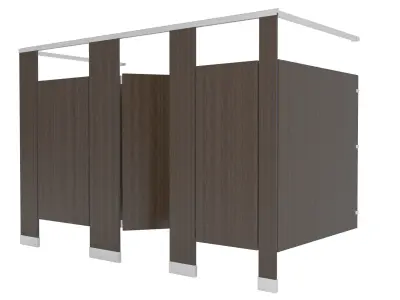 Toilet Stall-001 Wood 3D model