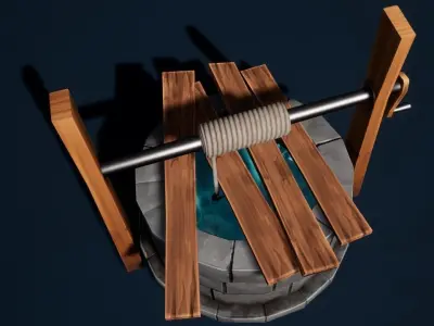 Medieval Well Stylized Low-poly 3D model