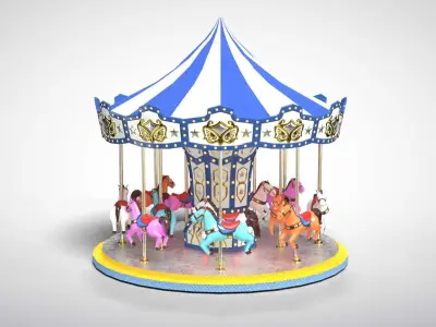Merry Go Round Low-poly 3D model