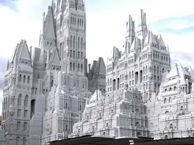 Wizarding world Fantasy school architecture Kit bash 3D model