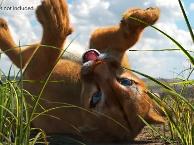 Playful Puma Cub with Butterfly Fur 