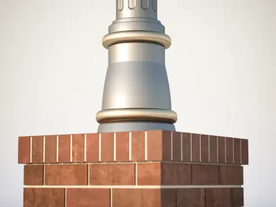 Stylized street clock 3D model