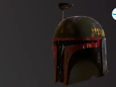 Boba fett Helmet Low-poly 3D model