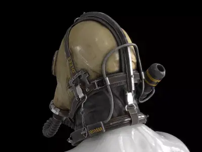 Postapocaliptico Gas Mask Low-poly 3D model