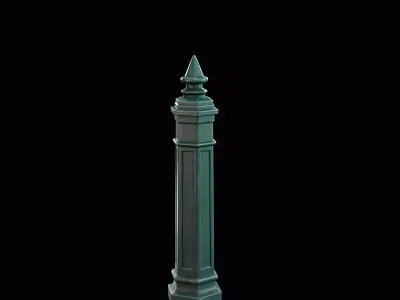 Urban Bollard Pack - Game Ready PBR Low-poly 3D model