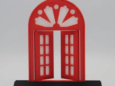 Functional Double windows style 8 multi-color  3D print model