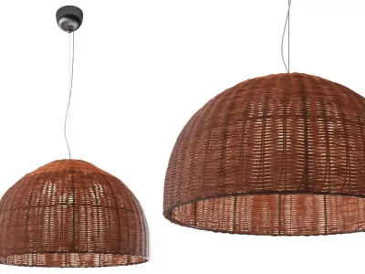 Wicker chandelier odeon light buta 3D model