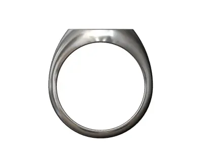 Round signet ring with gothic ornament N03 3D print model