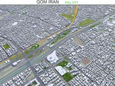 Qom Iran 20km Low-poly 3D model