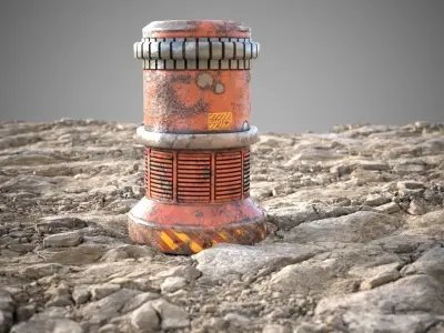 Stones sand ground tile  Low-poly 3D model