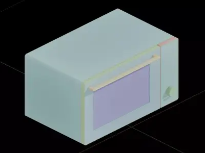 Black Microwave 3D model
