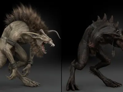 Shadowclaw Beast Rigged Low-poly 3D model