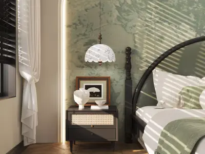 Bedroom interior scenes Low-poly 3D model