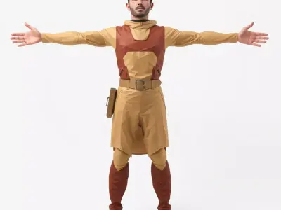 Desert Scout Costume model pack Low-poly 3D model