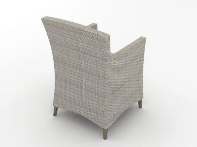 Rattan Lounge Chair 001 3D model
