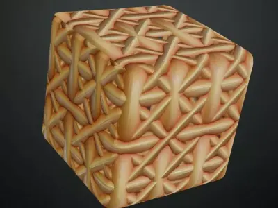 Stylized Intricate Geometric Wicker Weave PBR Texture
