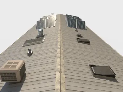 Industrial Roof elements 3d Model AR VR gameready  Low-poly 3D model