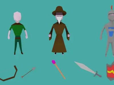 Fantasy RPG Pack Low-poly 3D model