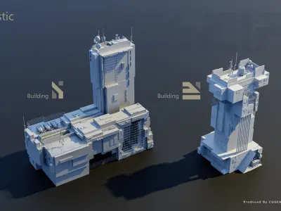 Futuristic City Pack vol 01 3D model