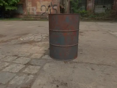 Rusty Barrel Style 2 Low-poly 3D model