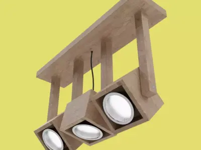 Wood Spot Light Free 3D model