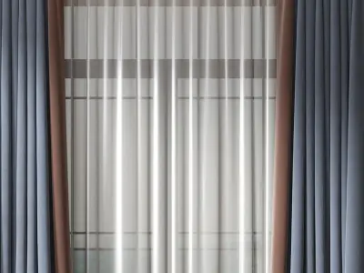 blue fabric matching Modern color 3D model