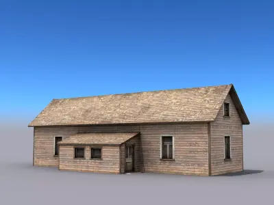 Old Wooden House 2 Low-poly 3D model