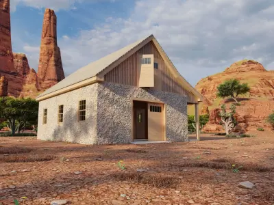 Vilage in forest-old house 3D model