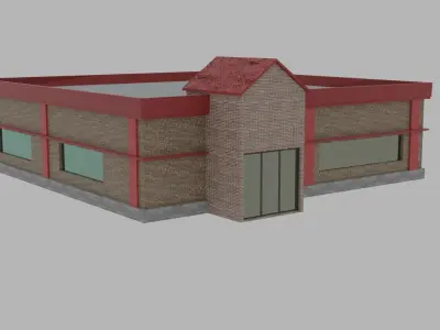 asset junkfood and restaurant Low-poly 3D model