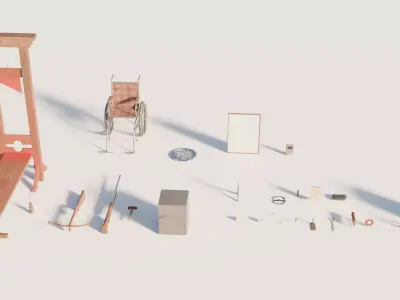 Despair and Decay - 27 Ready-to-Use Game Props Low-poly 3D model