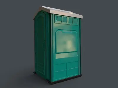 PBR Portable Outdoor Beach Chemical Toilet Low-poly 3D model