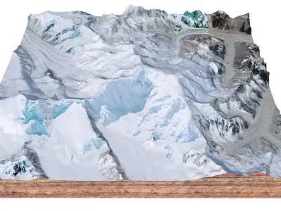 Mount Blackburn Mountain Pakistan 3D model