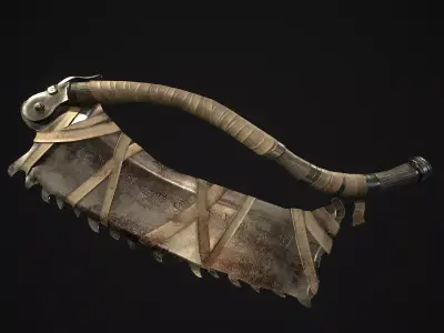 Next generation serrated machete Low-poly 3D model