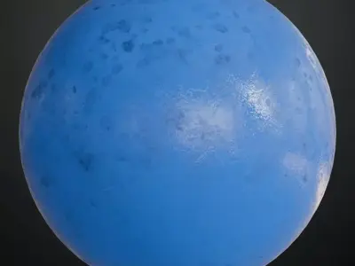 Lightly Worn Blue Painted Metal PBR Seamless Texture