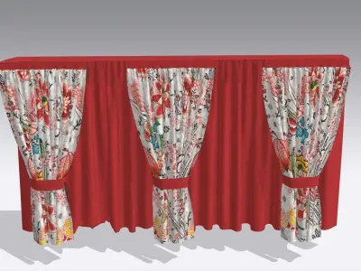 Curtain Low-poly 3D model