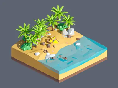 land 20A Low-poly 3D model