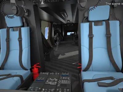  Tactical Support Helicopter Camo with Interior Rigged 