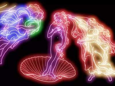 The birth of Venus in Neon CLEANER VERSION 3D model