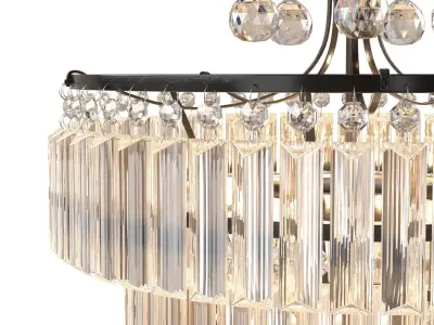 CVKASH 5 -Lights Crystal Round Chandelier Antique Modern Black 3D model
