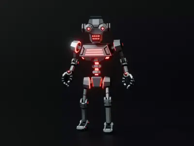 Sci-fi Robot X-26-1 low-poly stylized Low-poly 3D model