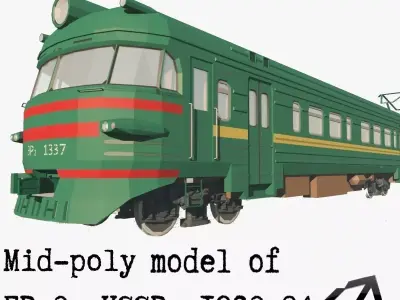 ER-2 Electric suburban train Low-poly 3D model