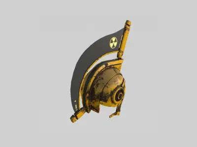 SciFi Spartan Helmet 05 Yellow Security - Character Design Low-poly 3D model
